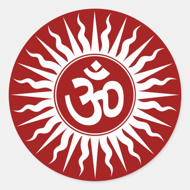 Om Design Classic Round Sticker (Front)