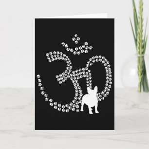 Om Dog Paws French Bulldog Yoga Aum Ohm Symbol Fun Card