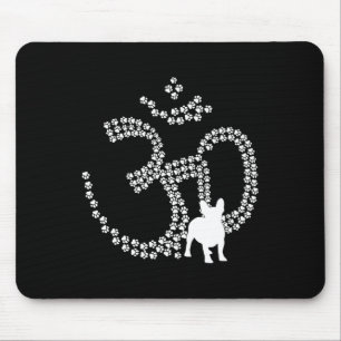 Om Dog Paws French Bulldog Yoga Aum Ohm Symbol Fun Mouse Mat
