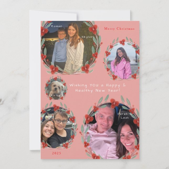 'Om For The Holidays' Family Yoga Holiday Card (Back)