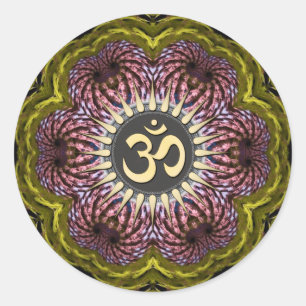 Om Fractal  Flower Spiritual Art Sticker