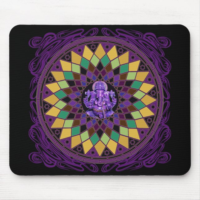 Om Ganesh Mandala Mouse Mat (Front)