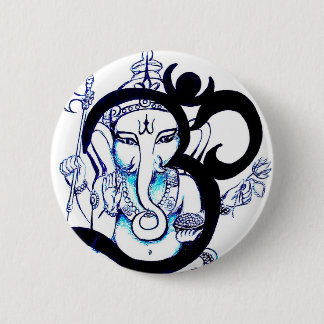OM  -  Ganesha 6 Cm Round Badge