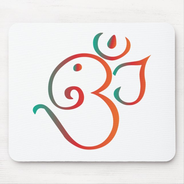 Om-ganpati-green-orange Mouse Mat (Front)