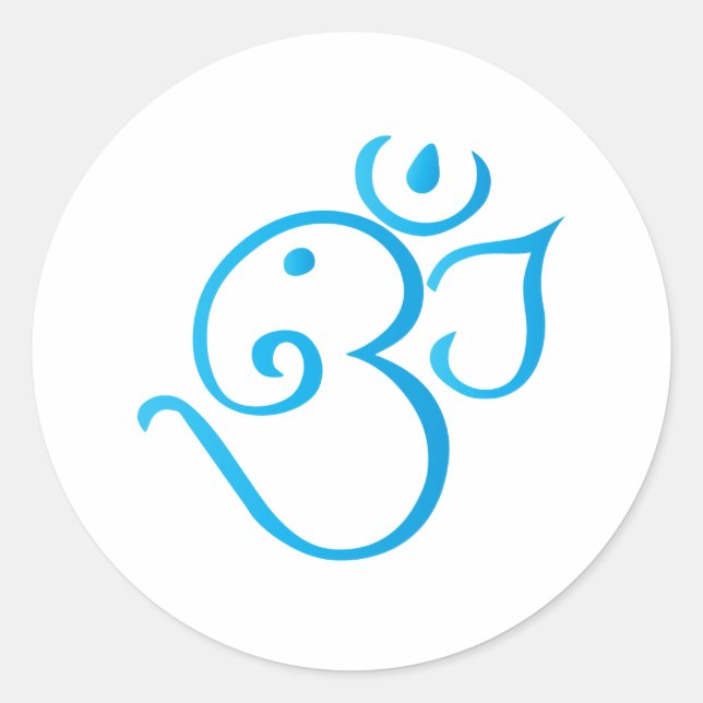 Om-ganpati-turqoise Classic Round Sticker (Front)