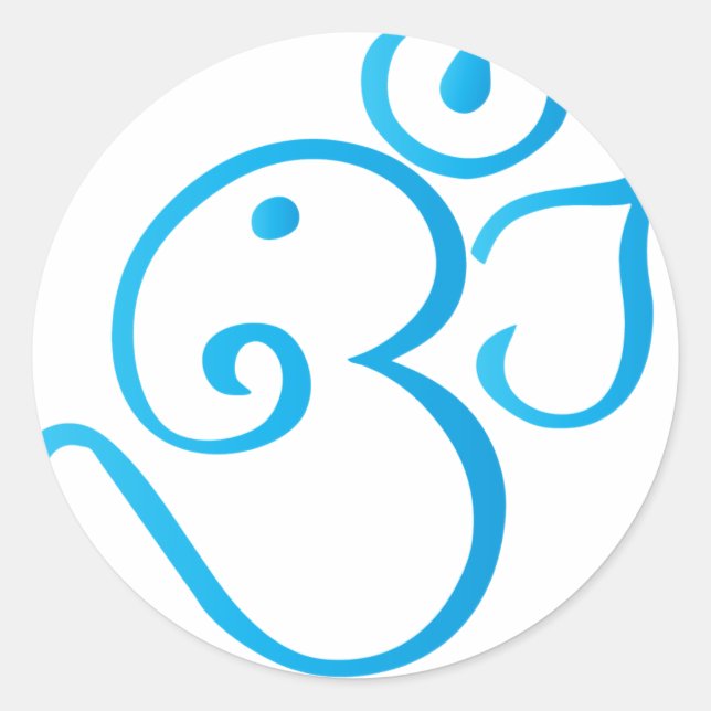 Om-ganpati-turqoise Classic Round Sticker (Front)