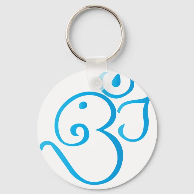 Om-ganpati-turqoise Key Ring (Front)