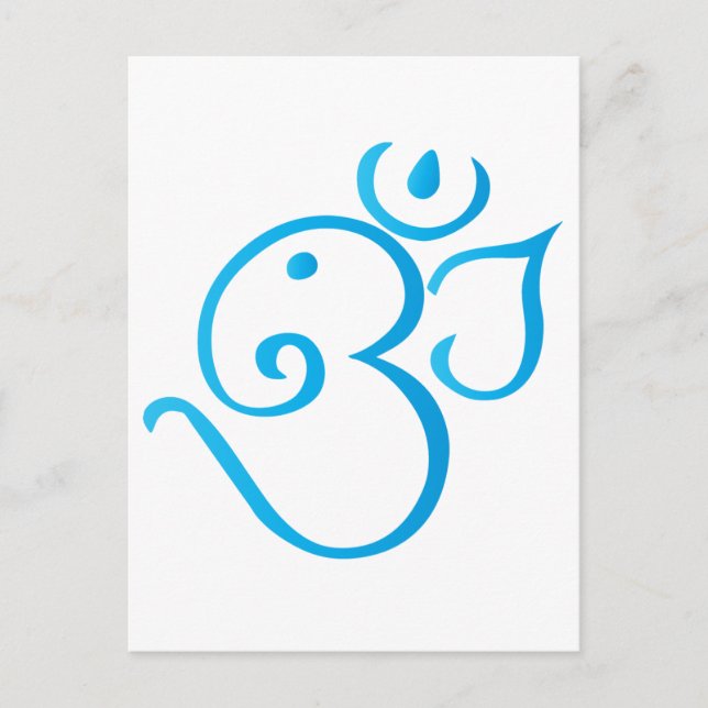 Om-ganpati-turqoise Postcard (Front)