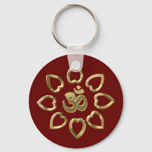 Om golden symbol key ring