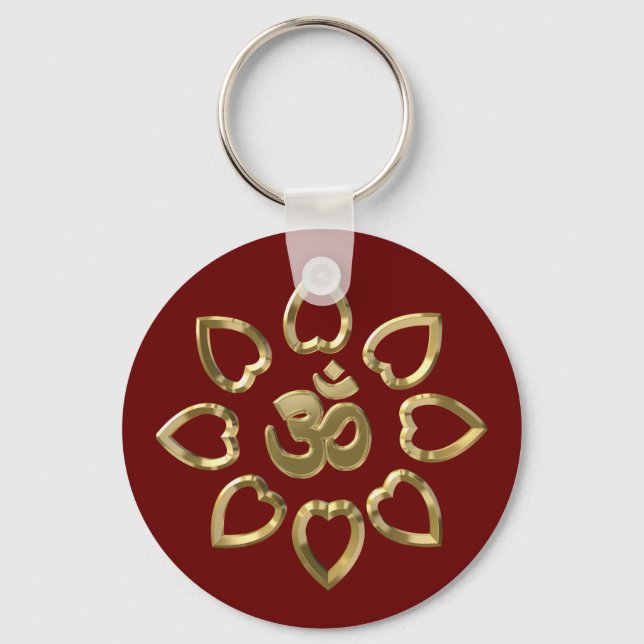 Om golden symbol key ring (Front)