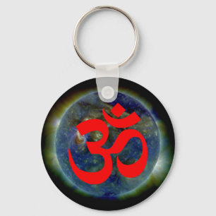 om heart keychain
