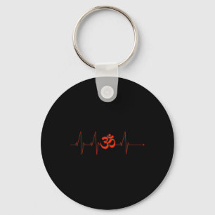 Om Heartbeat Funny Sacred Ohm Yoga Meditation Cool Key Ring