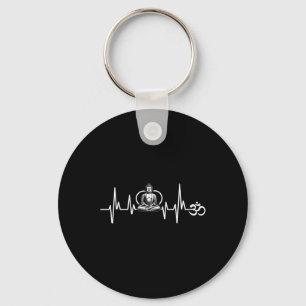 Om Heartbeat Funny Sacred Ohm Yoga Meditation Cool Key Ring