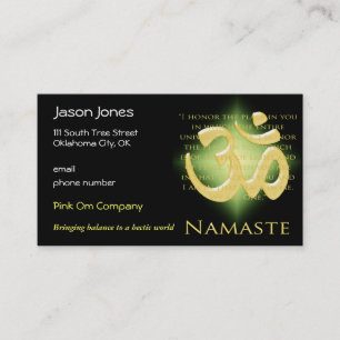 Om in Black & Gold - Namaste Appointment Card