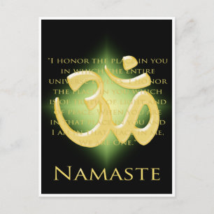 Om in Black & Gold - Namaste Postcard