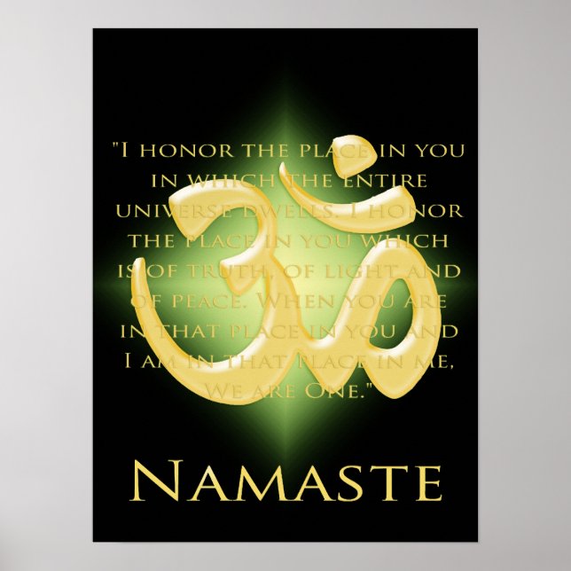 Om in Black & Gold - Namaste Poster (Front)