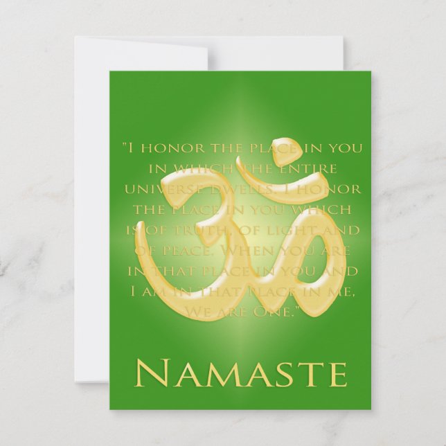 Om in Green & Gold - Namaste (Front)
