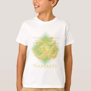Om in Green & Gold - Namaste T-Shirt