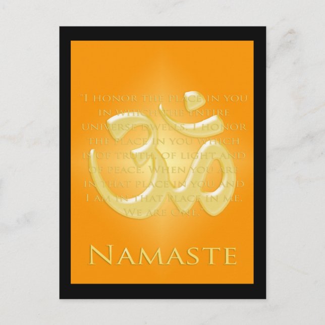 Om in Oranges & Gold - Namaste Postcard (Front)