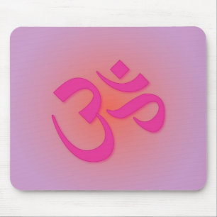 Om, in pink and orange mouse mat