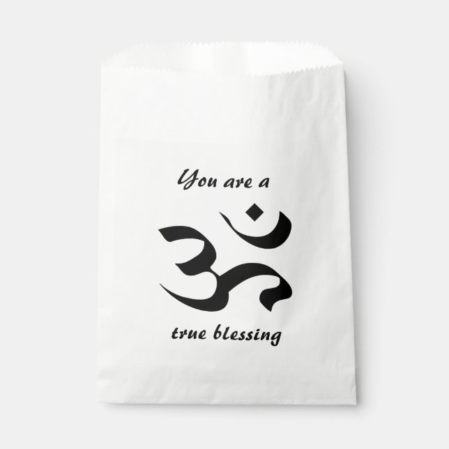 Om in Sanskrit 2 Favour Bags (Front)