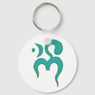 Om - Jade Key Ring