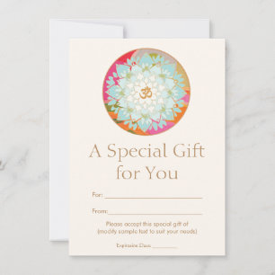 Om Lotus Flower Spiritual Health Gift Certificate