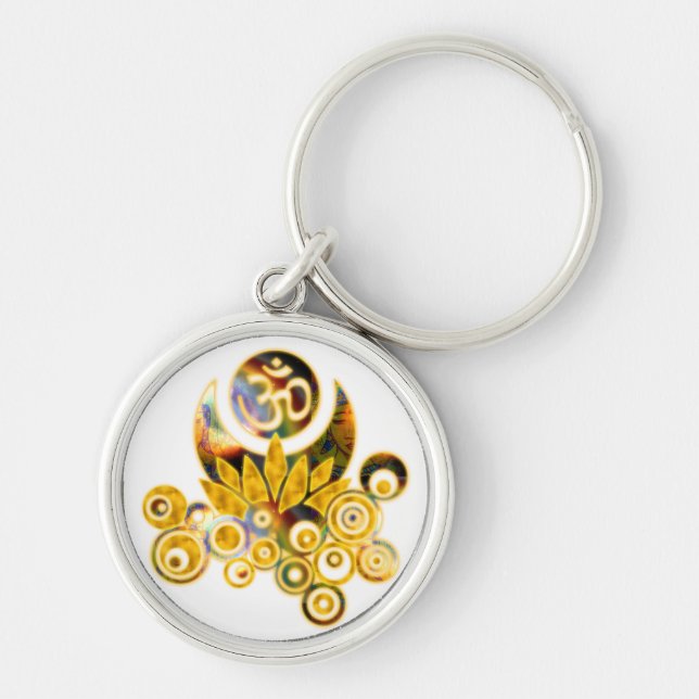 Om Lotus Key Ring (Front)