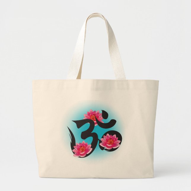 om lotus large tote bag (Front)