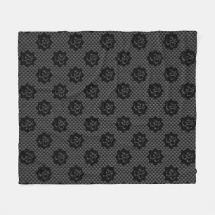 OM Lotus Spirituality Yoga in Carbon Fibre Style Fleece Blanket