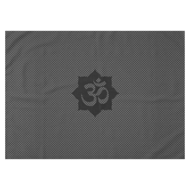 OM Lotus Spirituality Yoga in Carbon Fibre Style Tablecloth (Front (Horizontal))