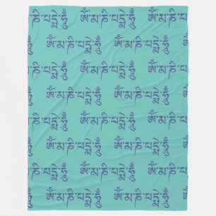 OM MA NI PADME HUM - Tibetan Sanskrit Mantra 3 Fleece Blanket
