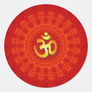 Om Mandala Design Classic Round Sticker