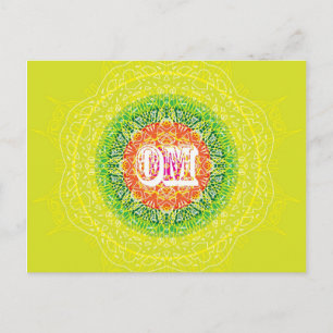 Om Mandala Design for Yoga Postcard