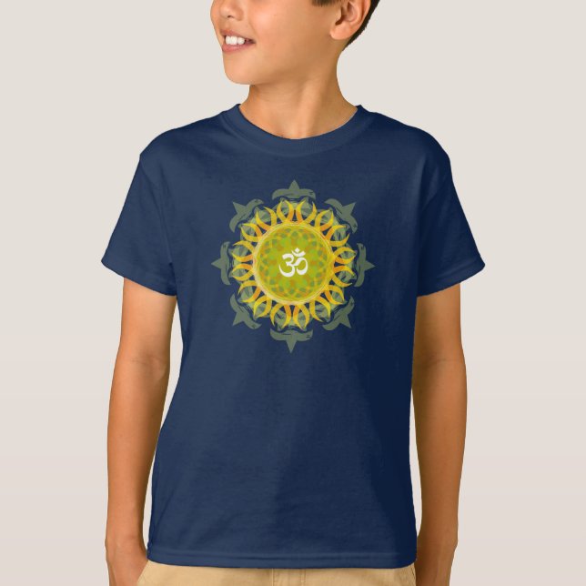 Om Mandala Kids Dark T-shirt (Front)
