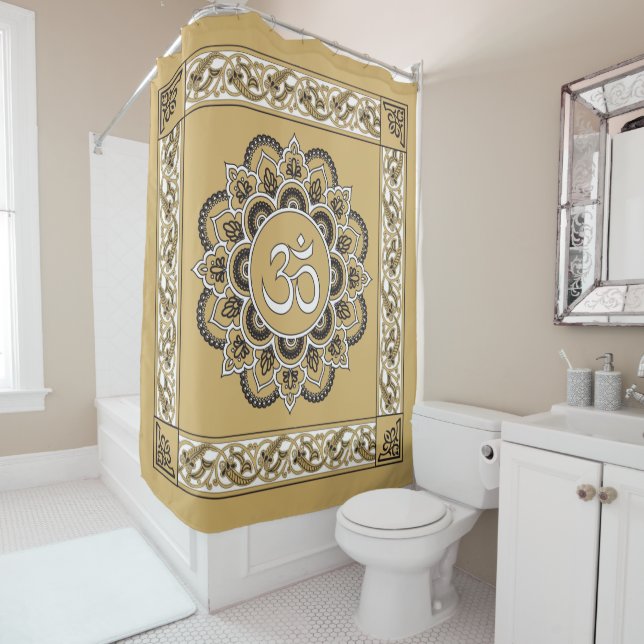 OM Mandala - Shower Curtain (In Situ)