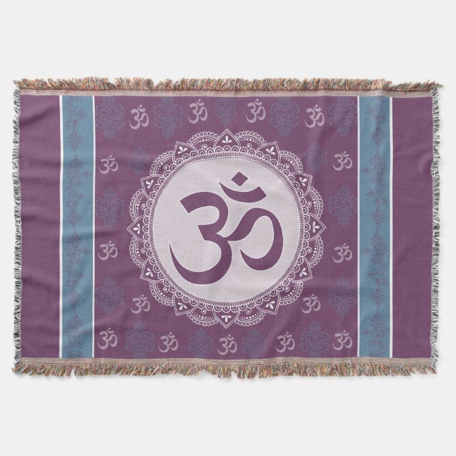 OM Mandala - Throw Blanket (Front)