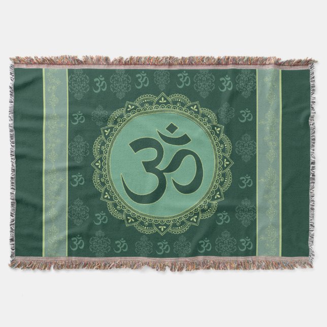 OM Mandala - Throw Blanket (Front)
