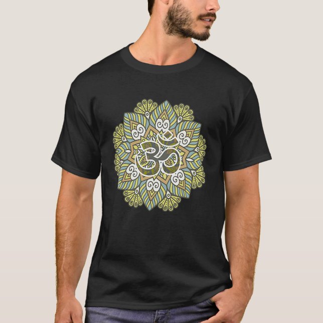 Om Mandalas  Spiritual Geometry Graphic T-Shirt (Front)