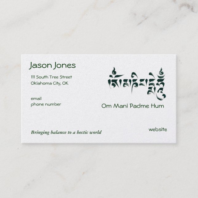 Om Mani Padme Hum Appointment Card (Front)