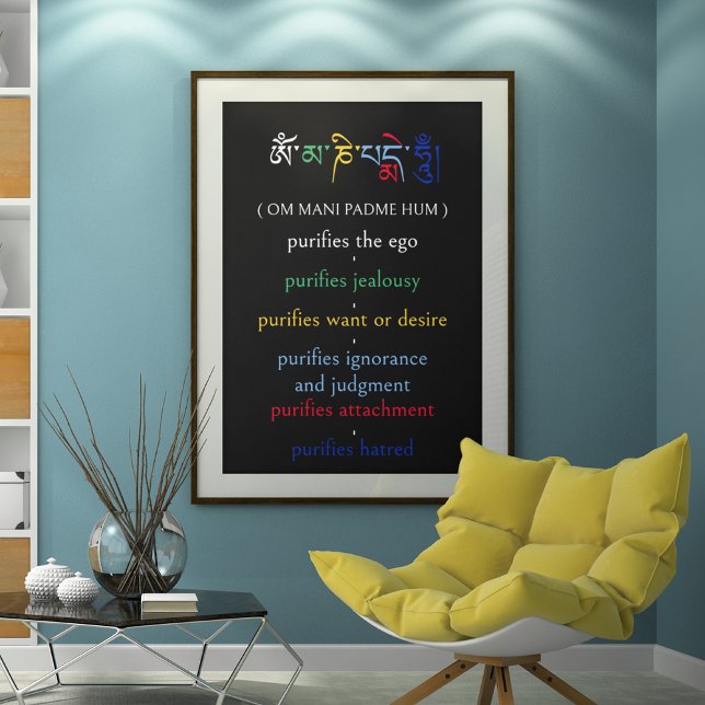 Om Mani Padme Hum Avalokiteshvara Mantra Colourful Poster (Creator Uploaded)