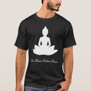 Om Mani Padme Hum Buddha And Lotus Meditation Mant T-Shirt