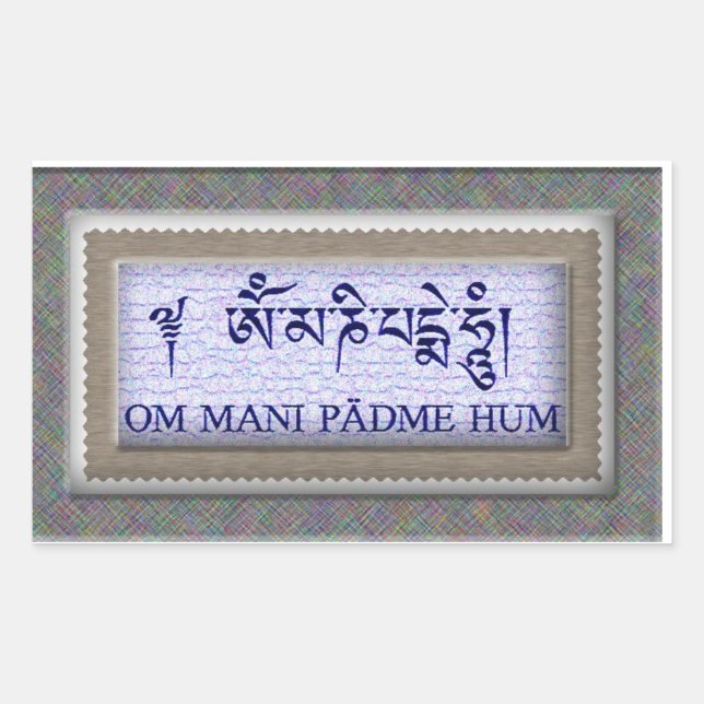 Om Mani Padme Hum Rectangular Sticker (Front)