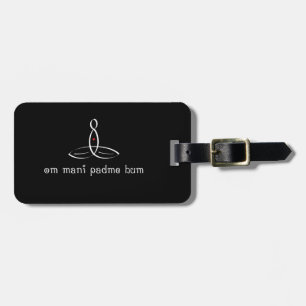 Om Mani Padme Hum - White Fancy style Luggage Tag
