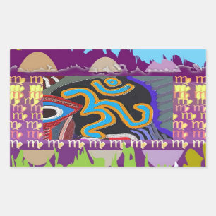 OM Mantra - 108 times Chanting n Meditation Rectangular Sticker