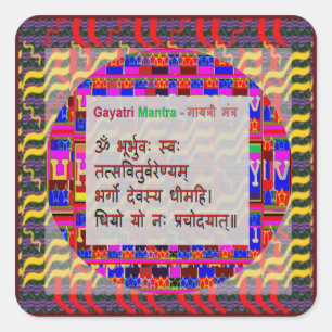 Om Mantra Gayatri Mantra Square Sticker