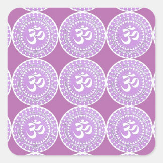 OM Mantra  : OMMANTRA  Purple Chant Square Sticker