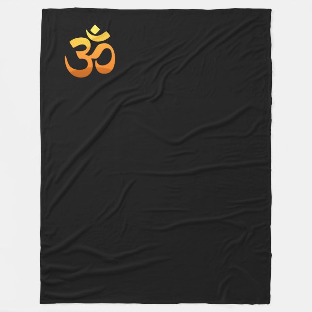 Om Mantra Symbol Blanket Gold Sun Meditation Yoga (Front)