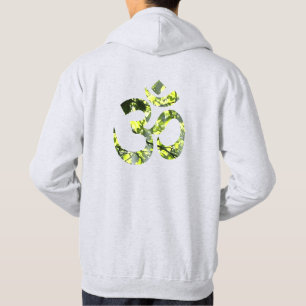 Om Mantra Symbol Mens Ash Grey Double Sided Hoodie