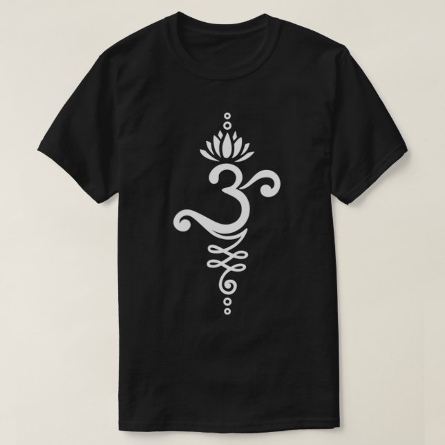 Om Mantra Yoga Symbol Lotus Flower Unalome Ornamen T-Shirt (Design Front)
